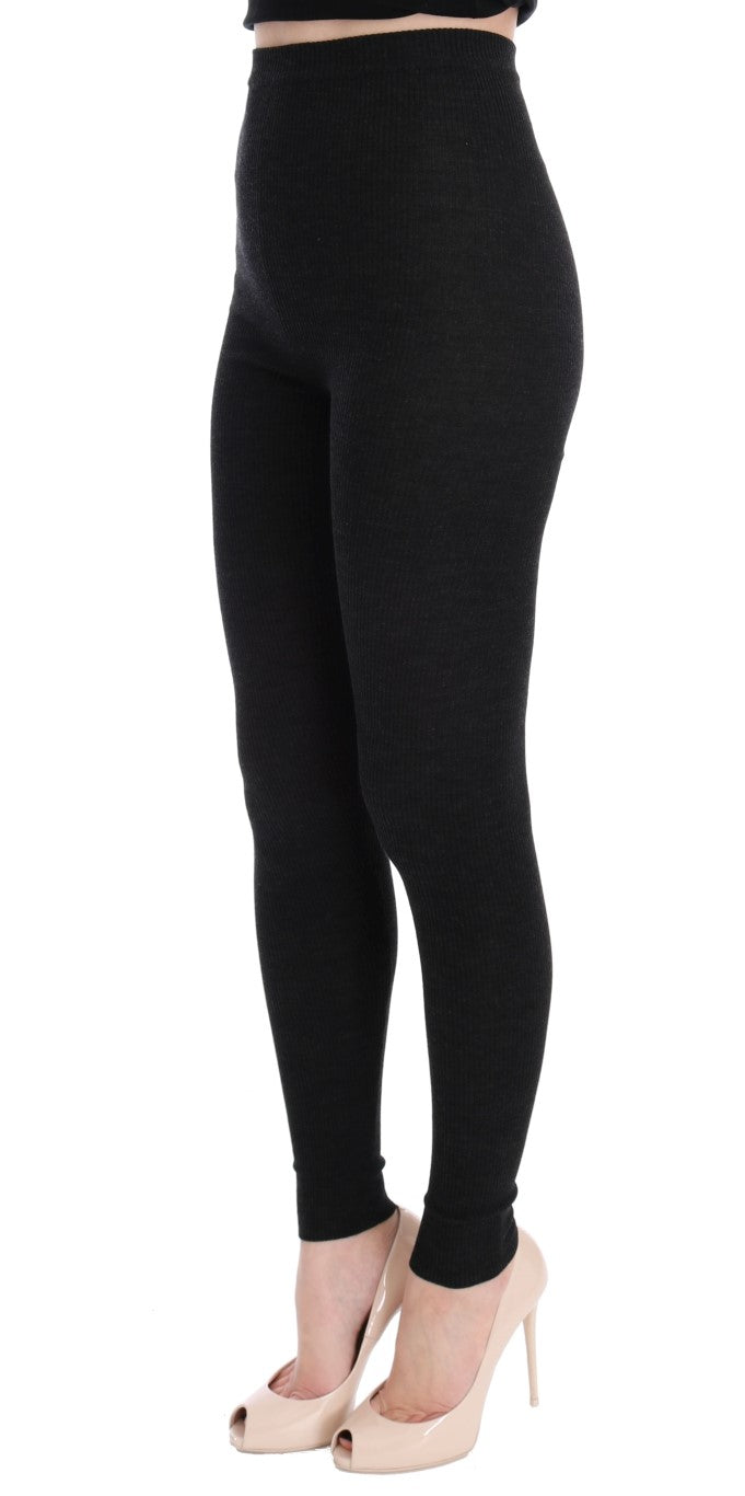 Dolce &amp; Gabbana Gray Wool Stretch Tights