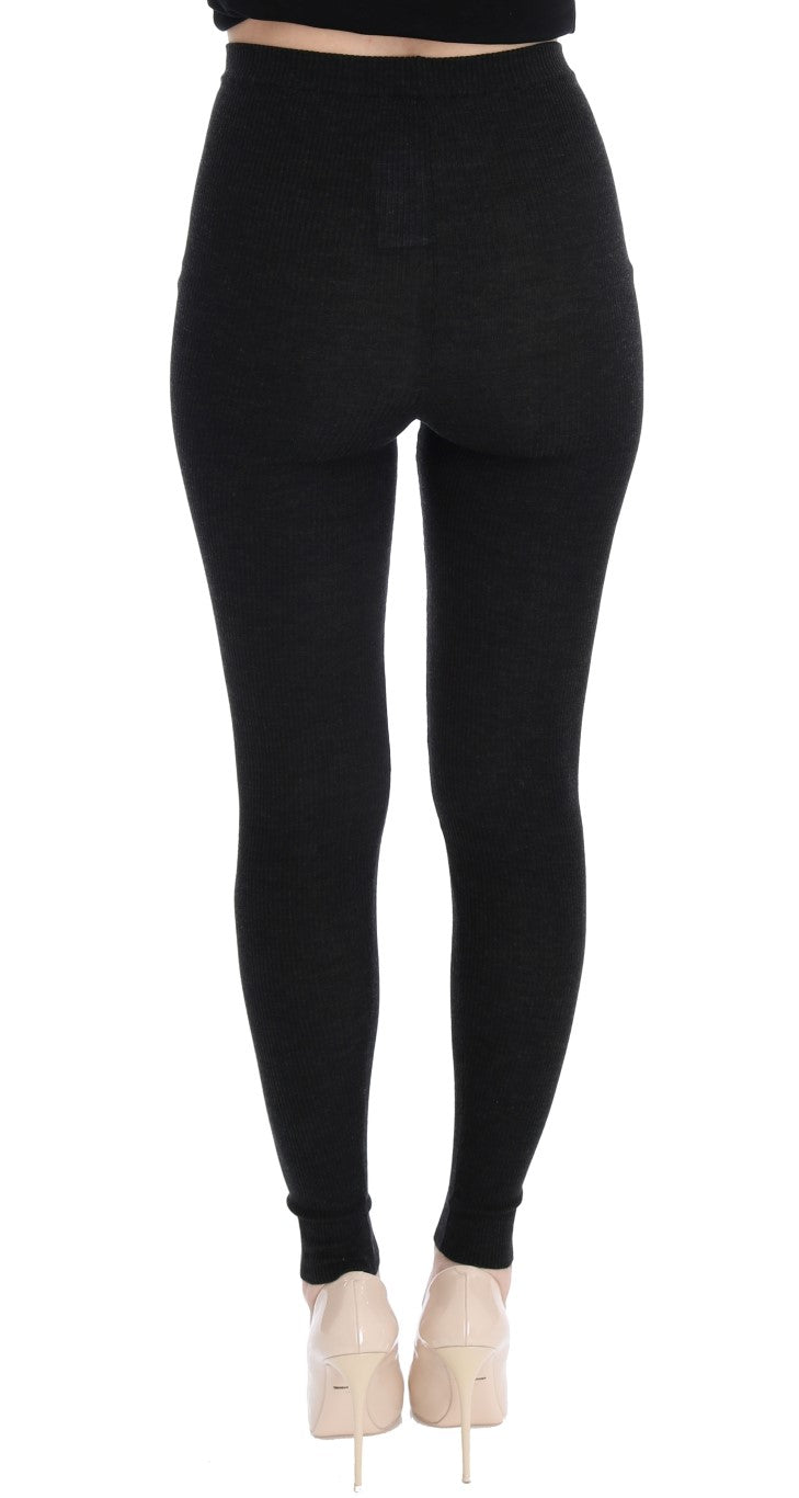 Dolce &amp; Gabbana Gray Wool Stretch Tights