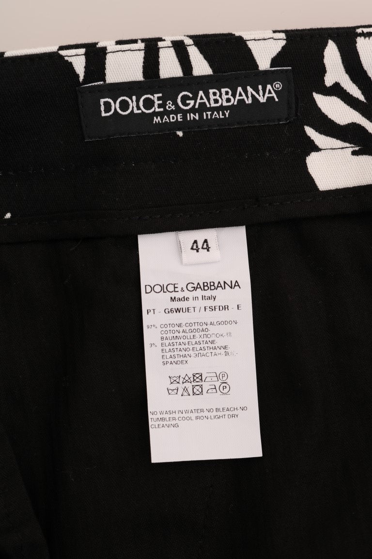 Dolce &amp; Gabbana Slim Fit Knöchelhose mit Blattmuster