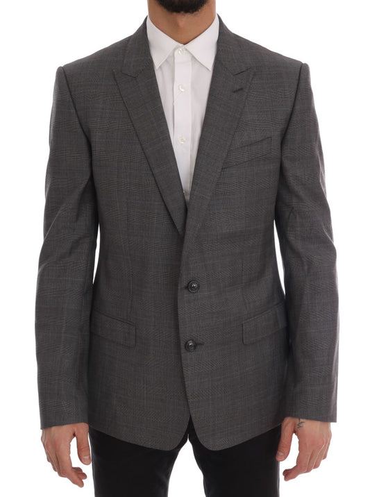 Dolce &amp; Gabbana Gray Wool MARTINI Slim Blazer