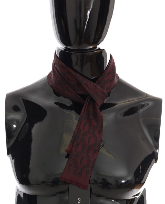 Dolce &amp; Gabbana Seiden-Bordeaux-Kronen-Chili-Print-Herrenschal