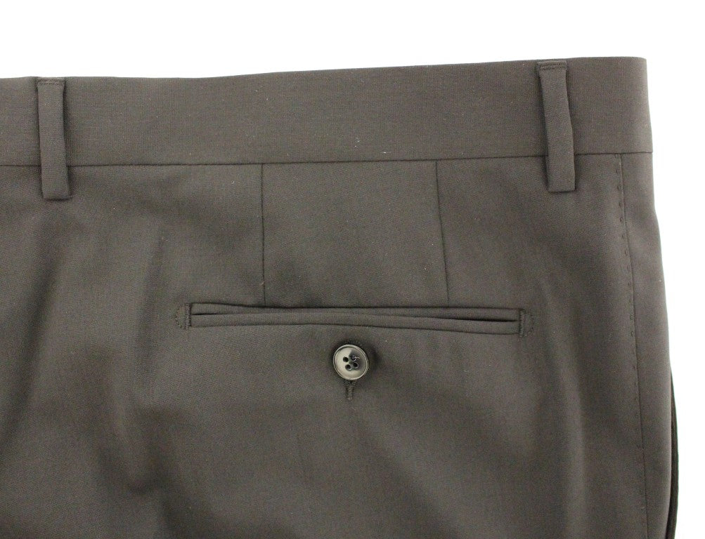 Dolce &amp; Gabbana Black Wool Stretch Pleated Pants