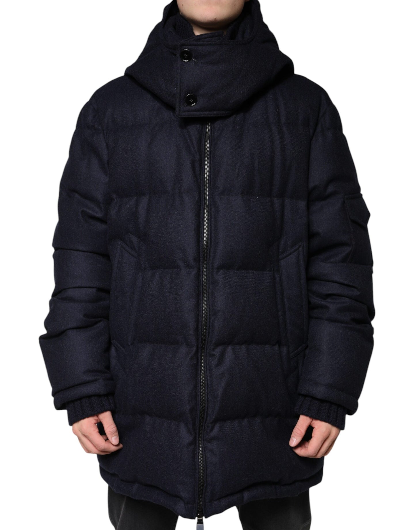Giacca da uomo Dolce &amp; Gabbana in nylon nero con cappuccio