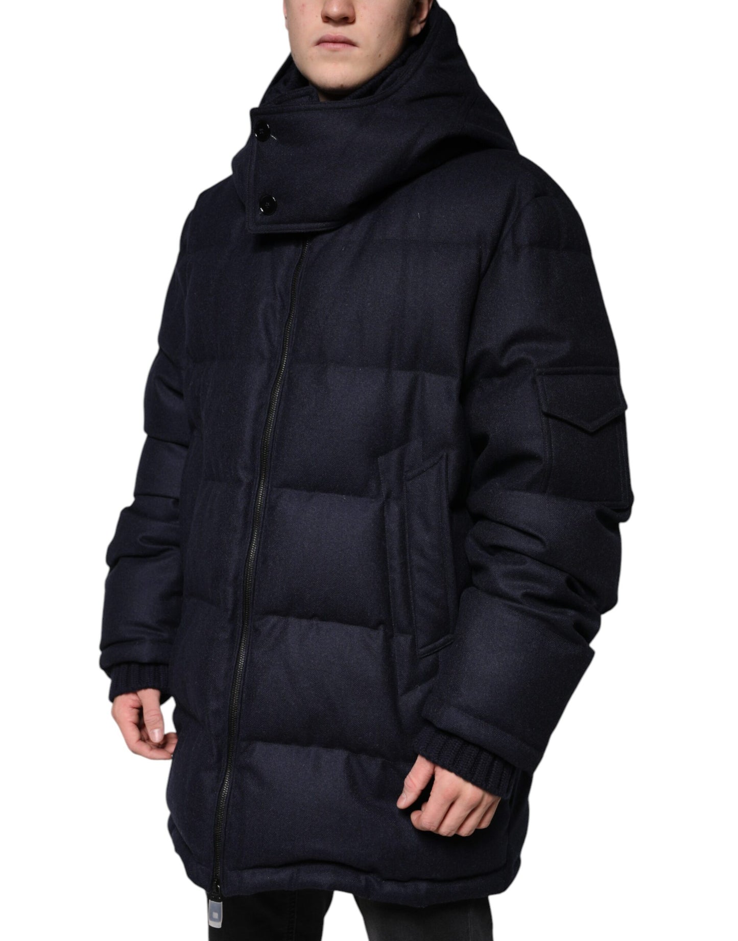 Giacca da uomo Dolce &amp; Gabbana in nylon nero con cappuccio