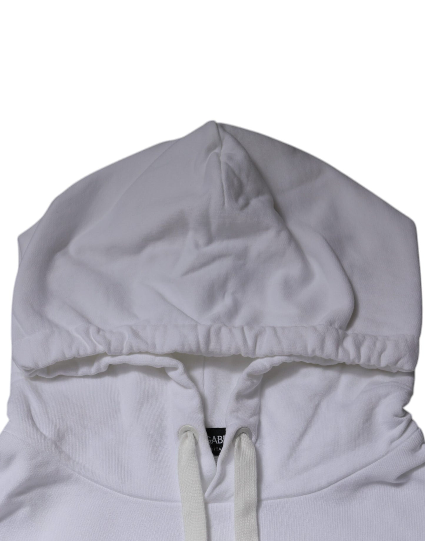 Dolce &amp; Gabbana White Logo Hooded Pullover Sweatshirt Sweater