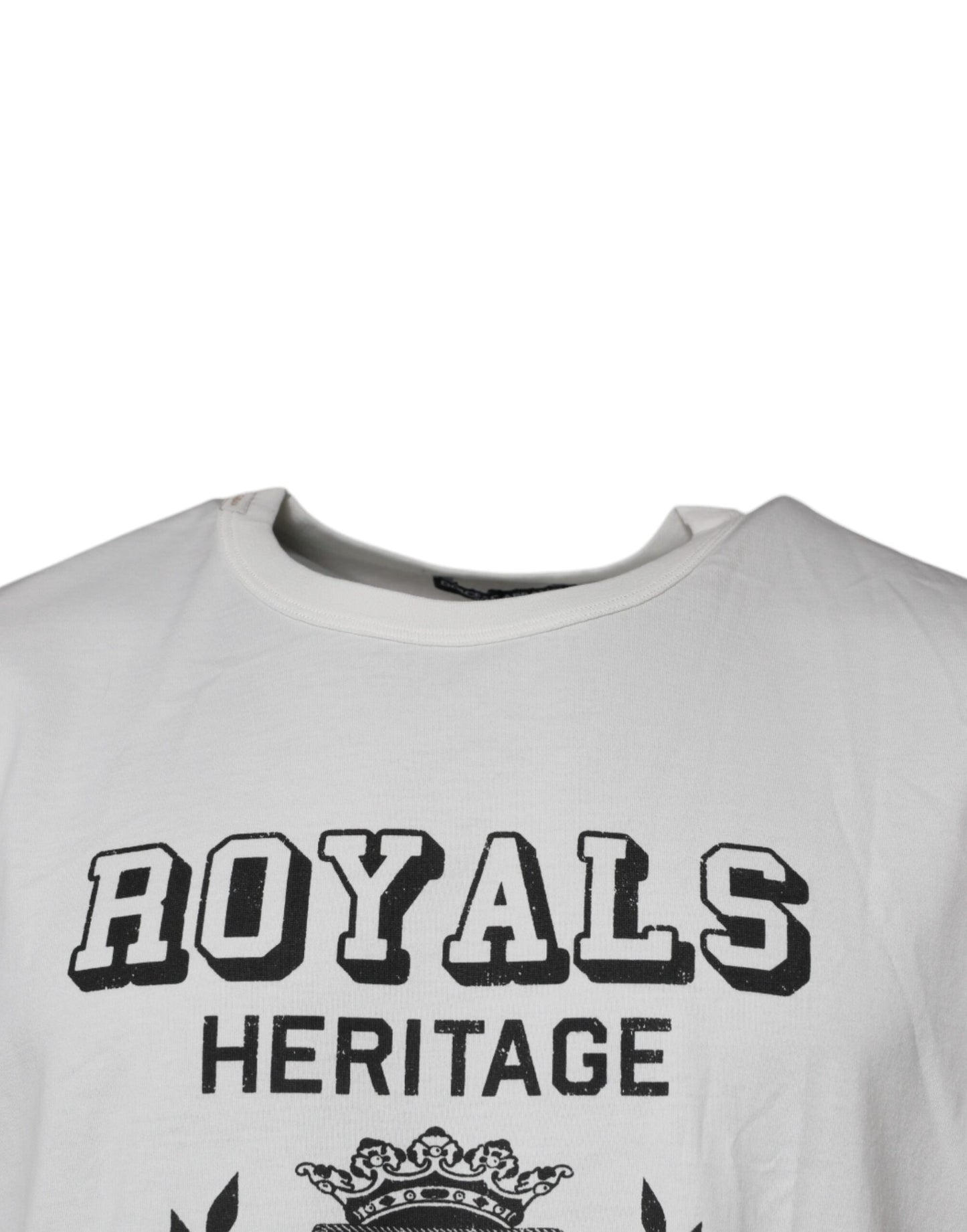 Dolce &amp; Gabbana White Royals Heritage Cotton T-shirt