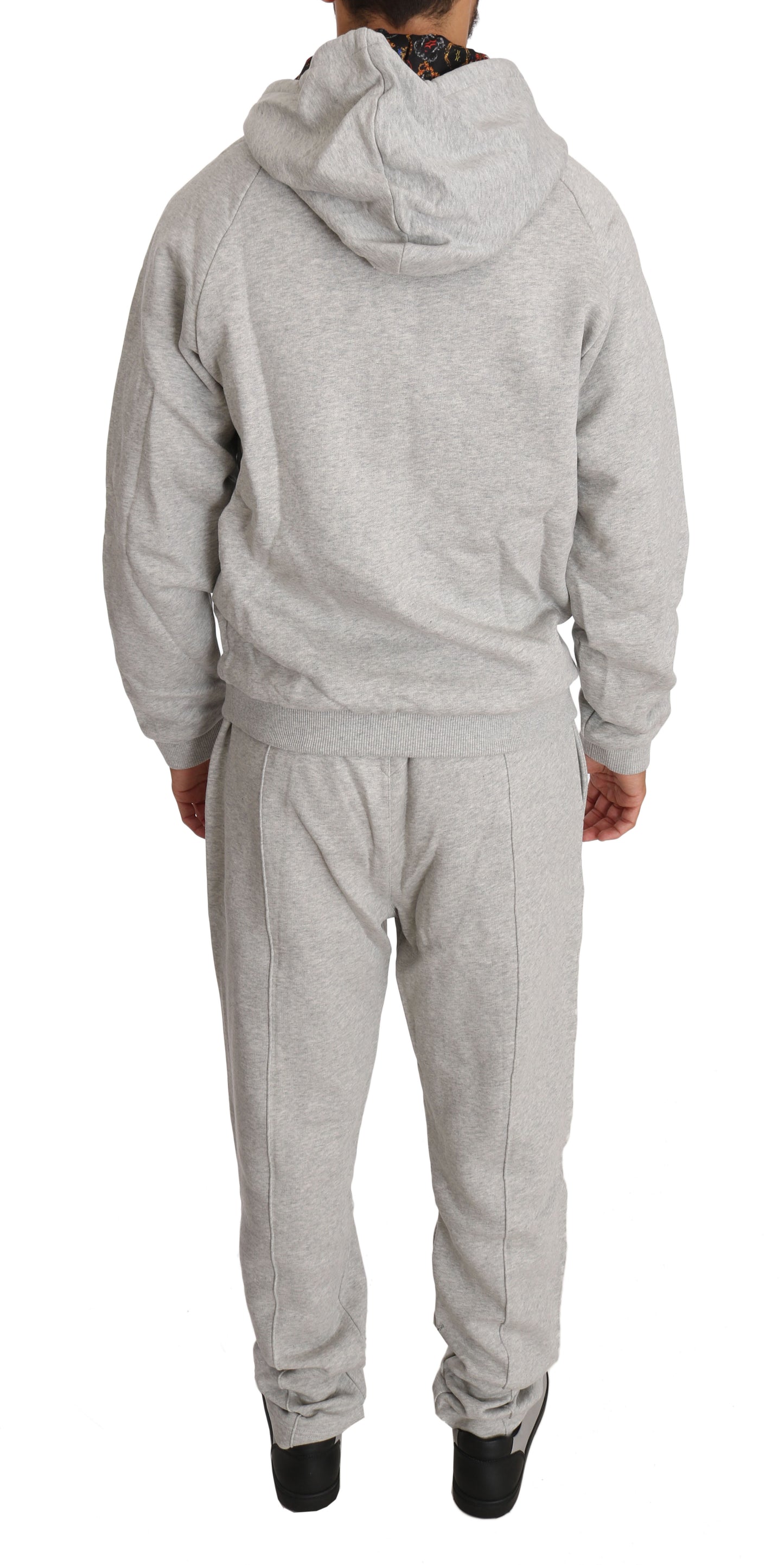 Billionaire Italian Couture Elegantes graues Kapuzen-Sweatsuit-Ensemble