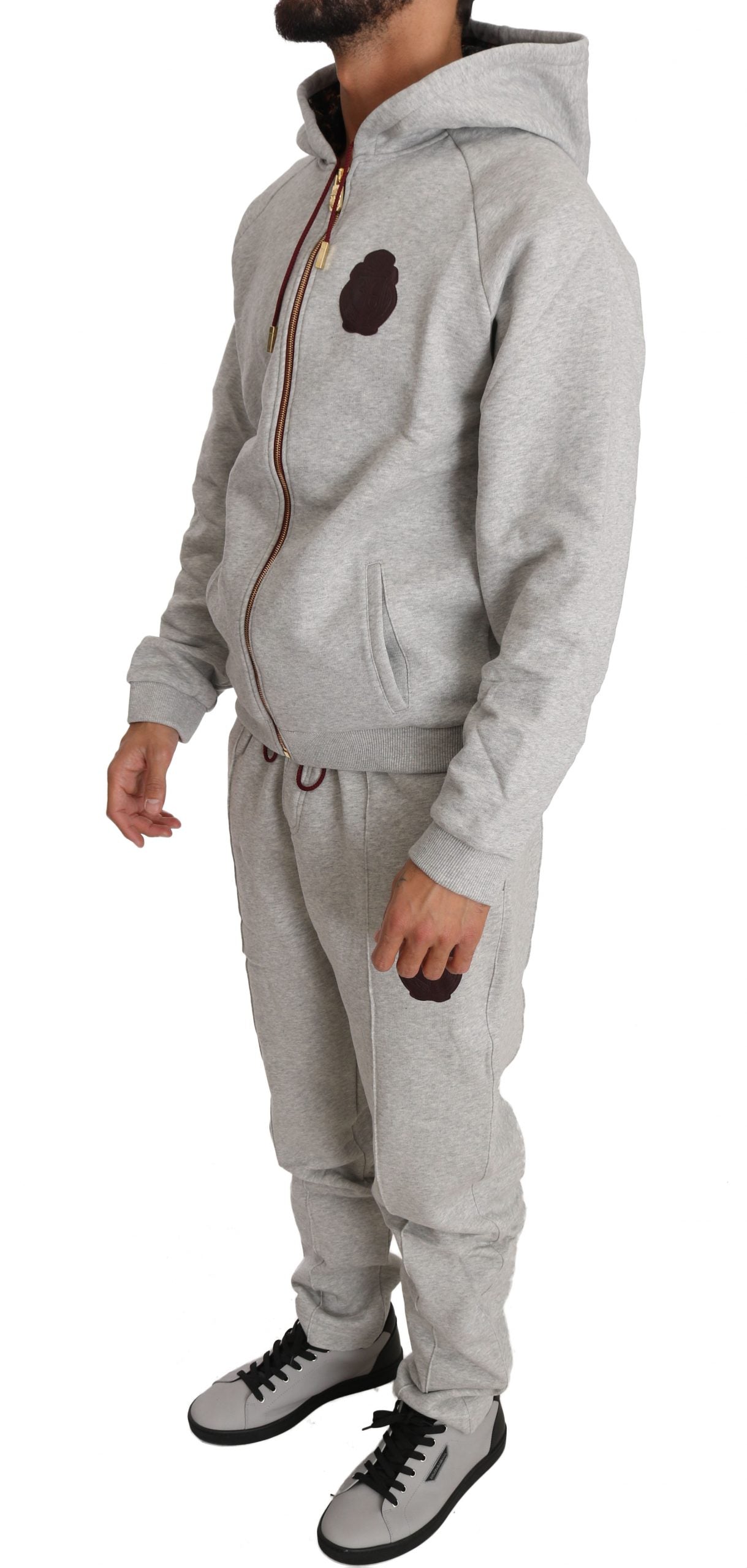 Elegantes Sweatsuit-Ensemble aus grauer Baumwolle von Billionaire Italian Couture