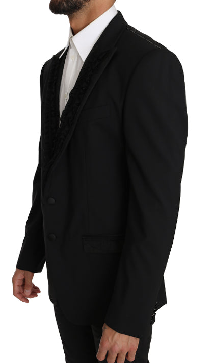 Dolce &amp; Gabbana Black Wool MARTINI Torrero Blazer Jacket