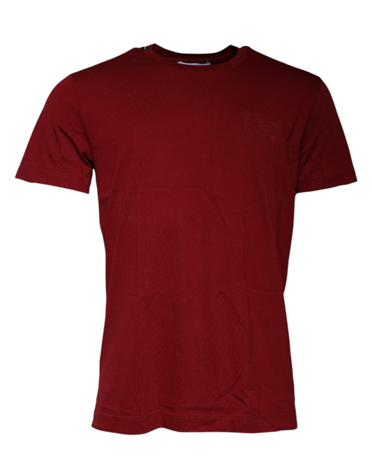Dolce &amp; Gabbana – Kastanienbraunes T-Shirt mit Rundhalsausschnitt und kurzen Ärmeln