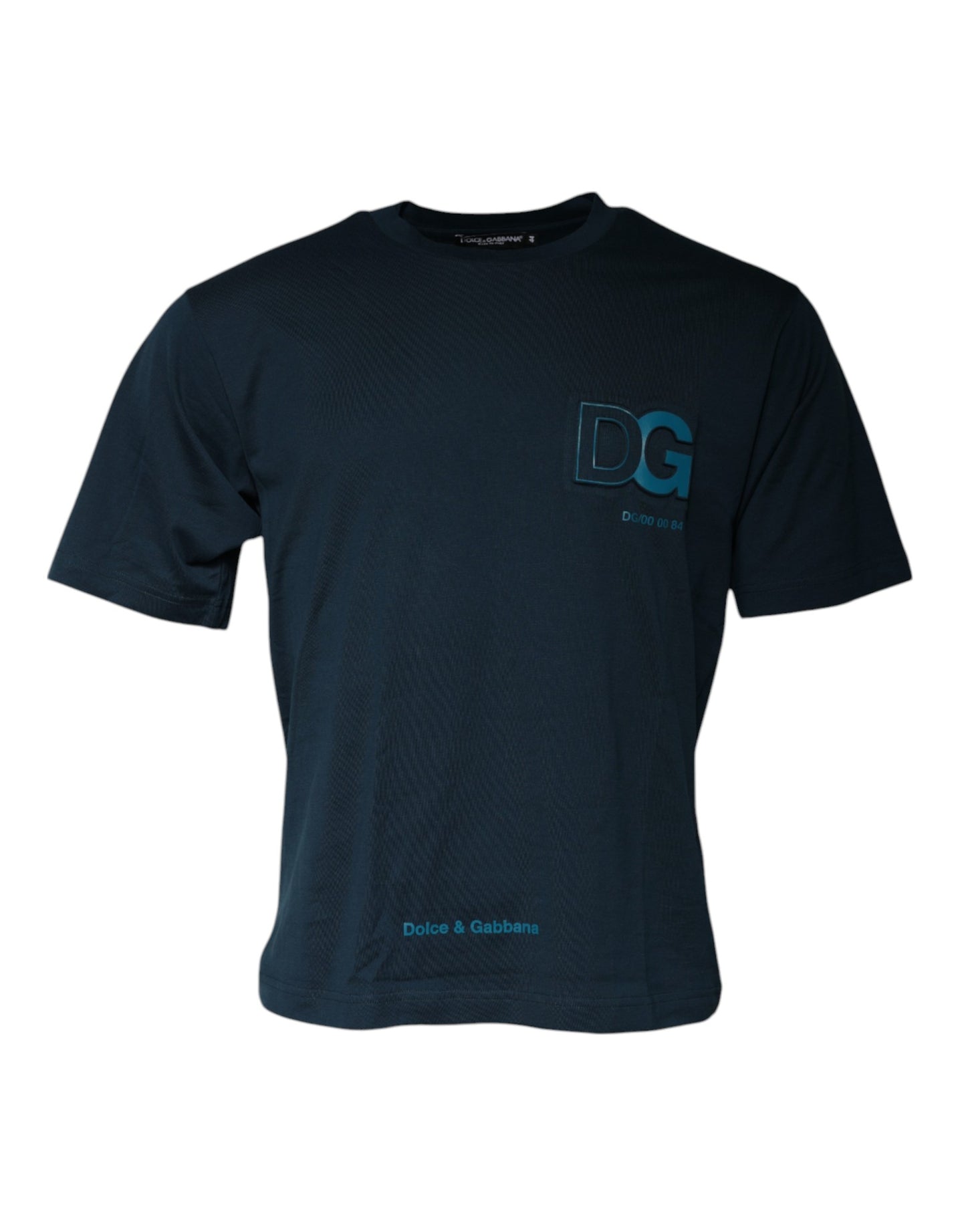 Dolce &amp; Gabbana – Blaues T-Shirt mit Rundhalsausschnitt und kurzen Ärmeln