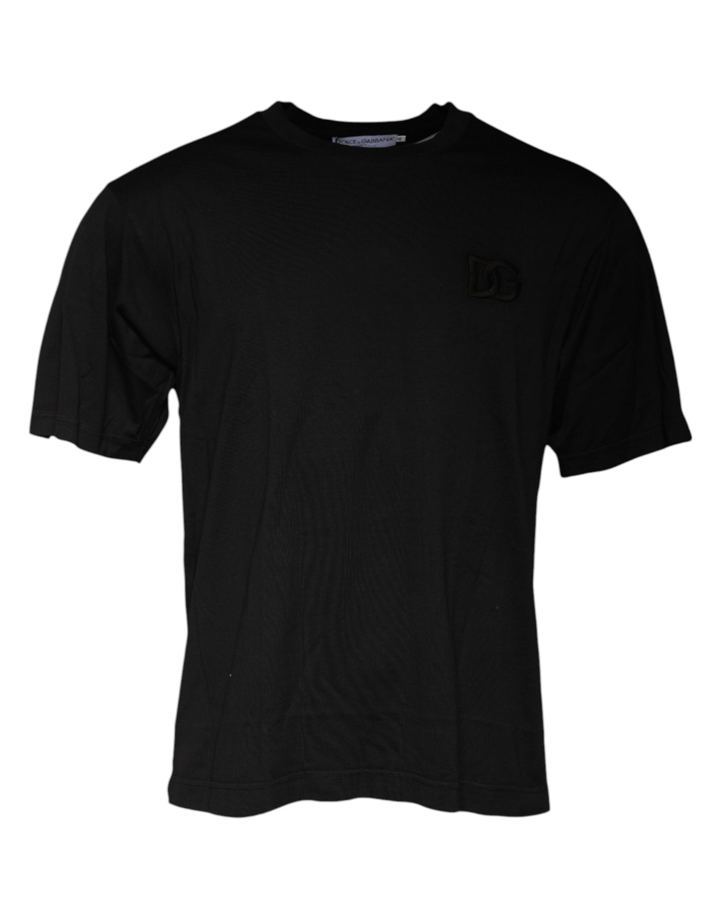 Dolce &amp; Gabbana Black Cotton Crew Neck Short Sleeves T-shirt