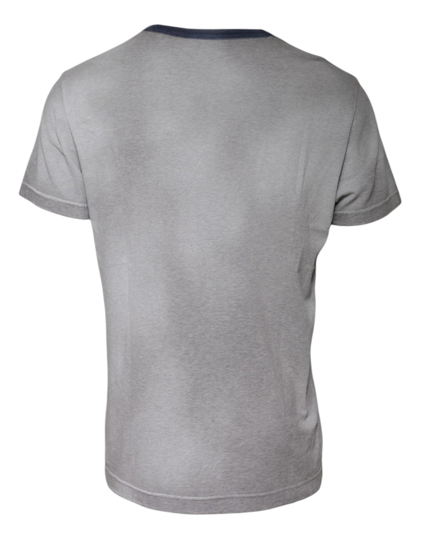 Dolce &amp; Gabbana Gray Logo Print Cotton Crew Neck T-shirt