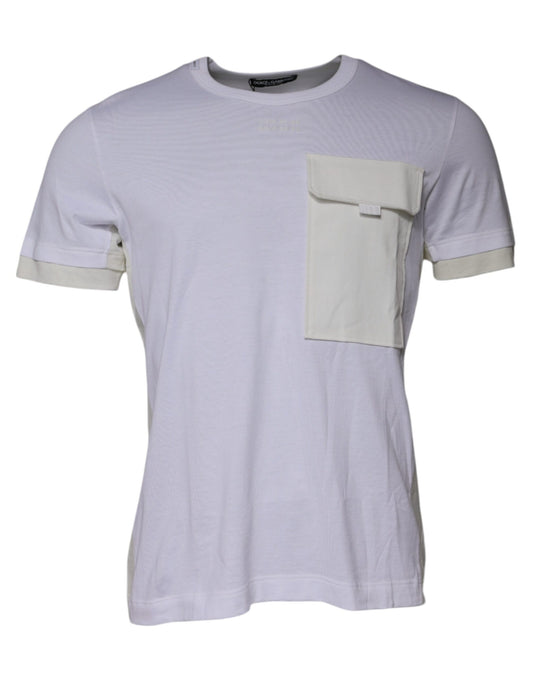 Dolce &amp; Gabbana White Cotton Crew Neck Short Sleeves T-shirt