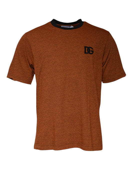 Dolce &amp; Gabbana Brown DG Logo Polyester Crew Neck T-shirt