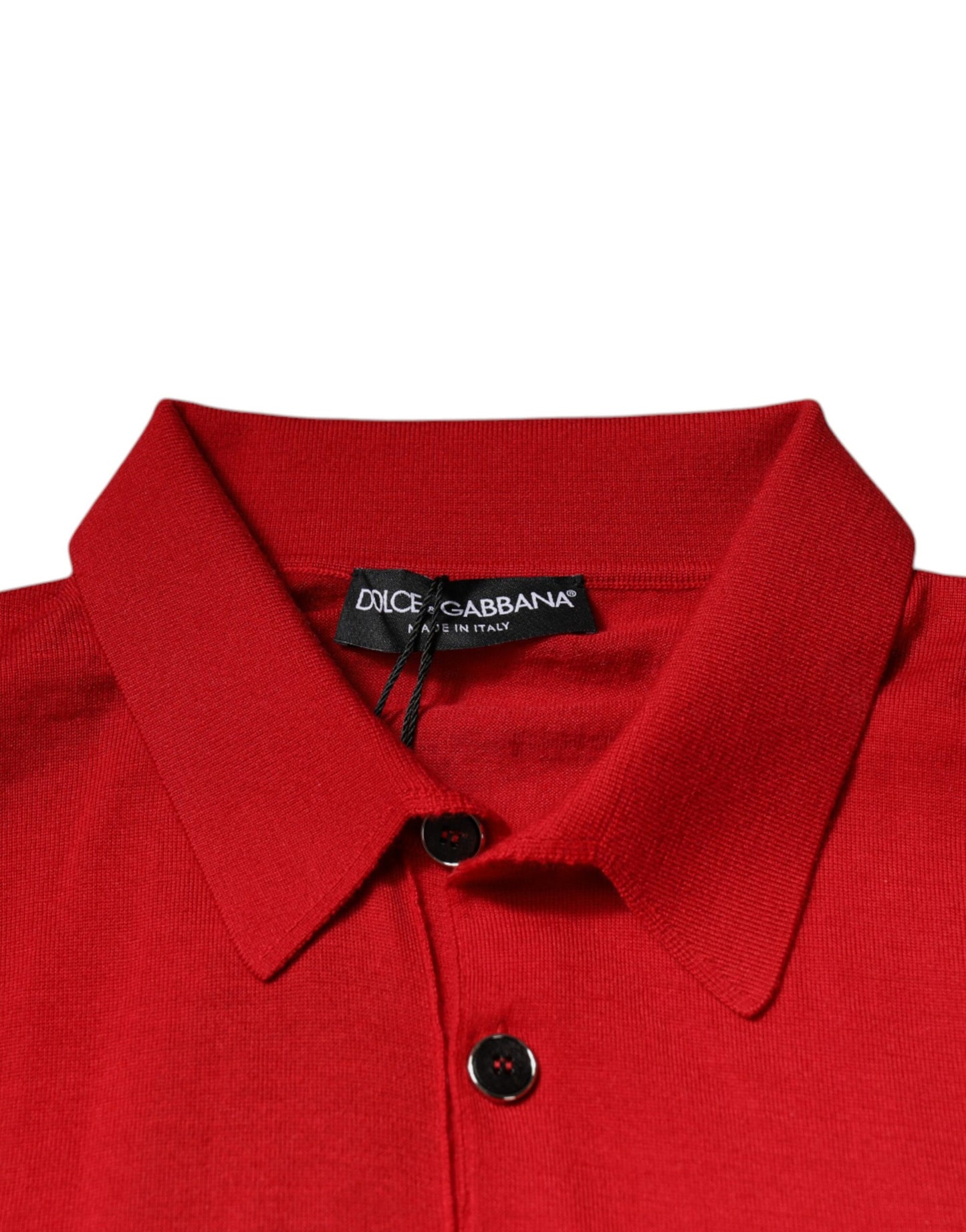 Dolce &amp; Gabbana Roter Kaschmirpullover mit Kragen