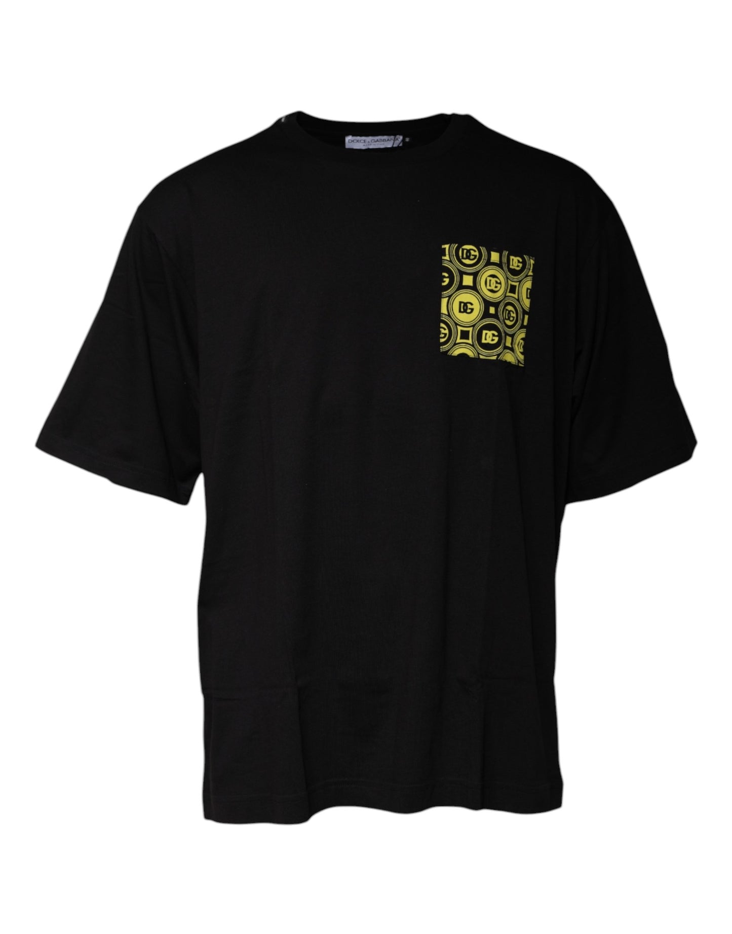 Dolce &amp; Gabbana Black Logo Print Cotton Short Sleeves T-shirt
