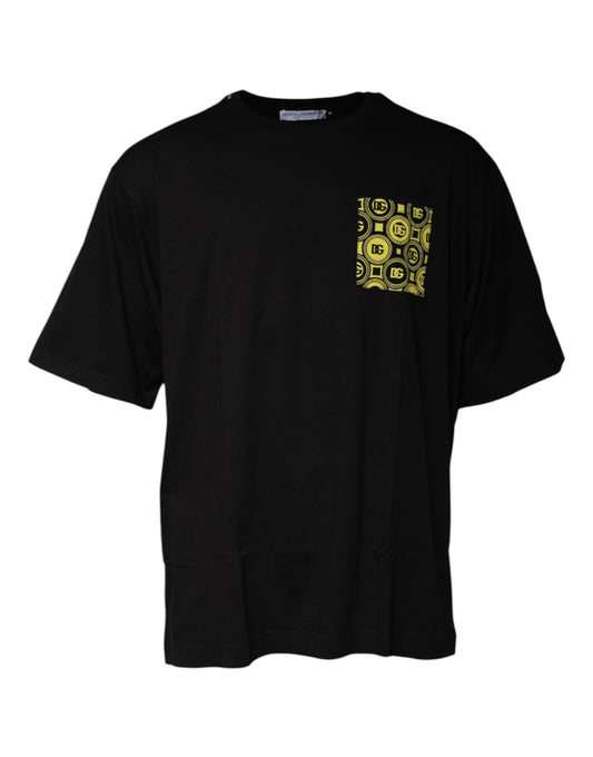 Dolce &amp; Gabbana Black Logo Print Cotton Short Sleeves T-shirt