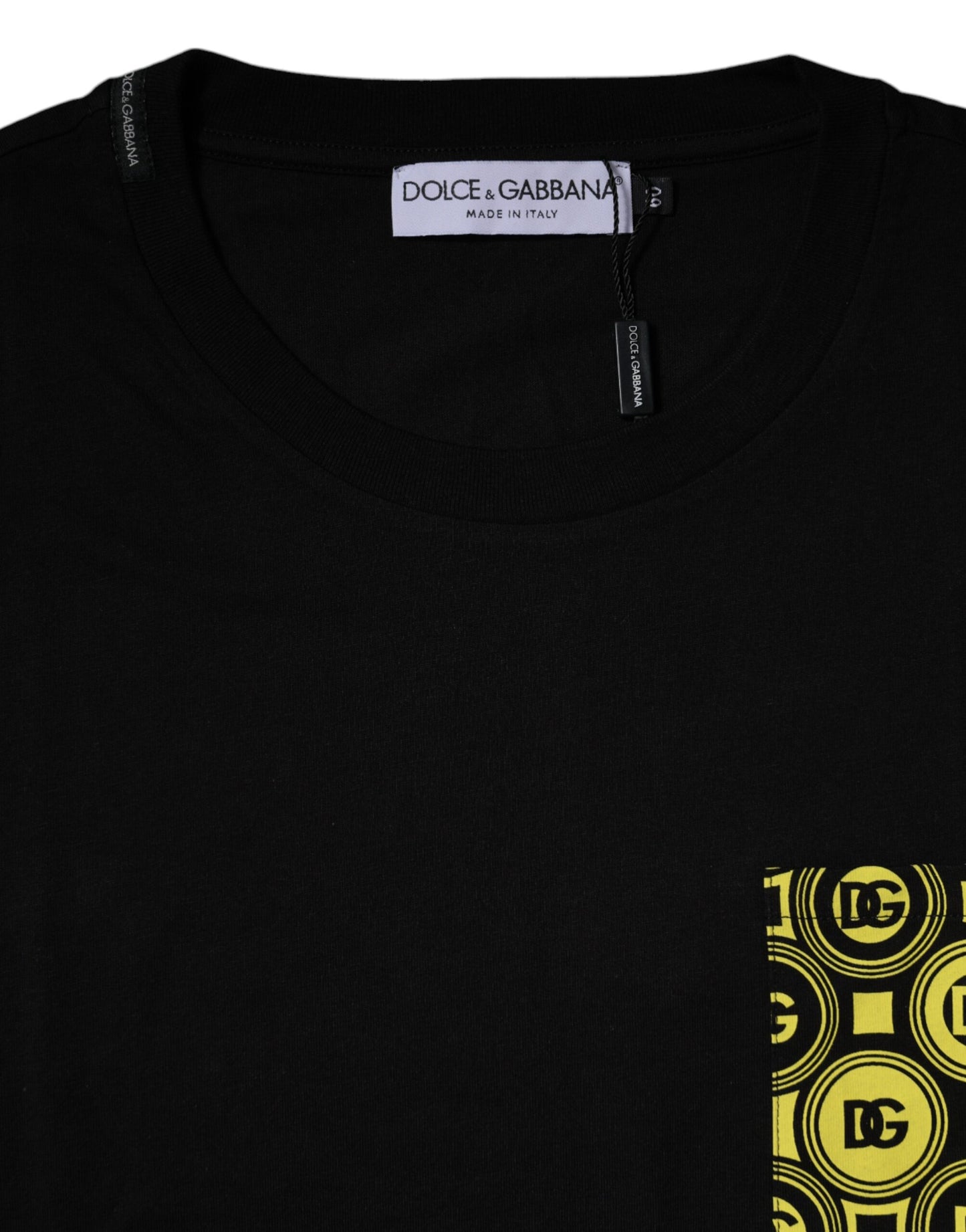 Dolce &amp; Gabbana Black Logo Print Cotton Short Sleeves T-shirt