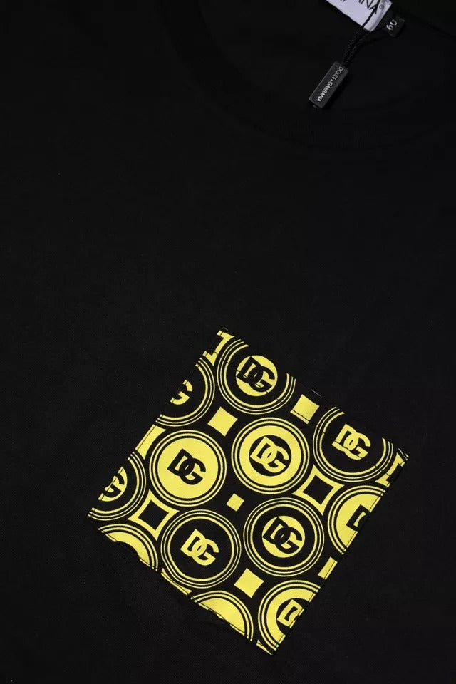 Dolce &amp; Gabbana Black Logo Print Cotton Short Sleeves T-shirt