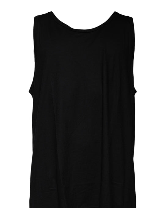 Dolce &amp; Gabbana Black Cotton Sleeveless Round Neck Tank T-shirt