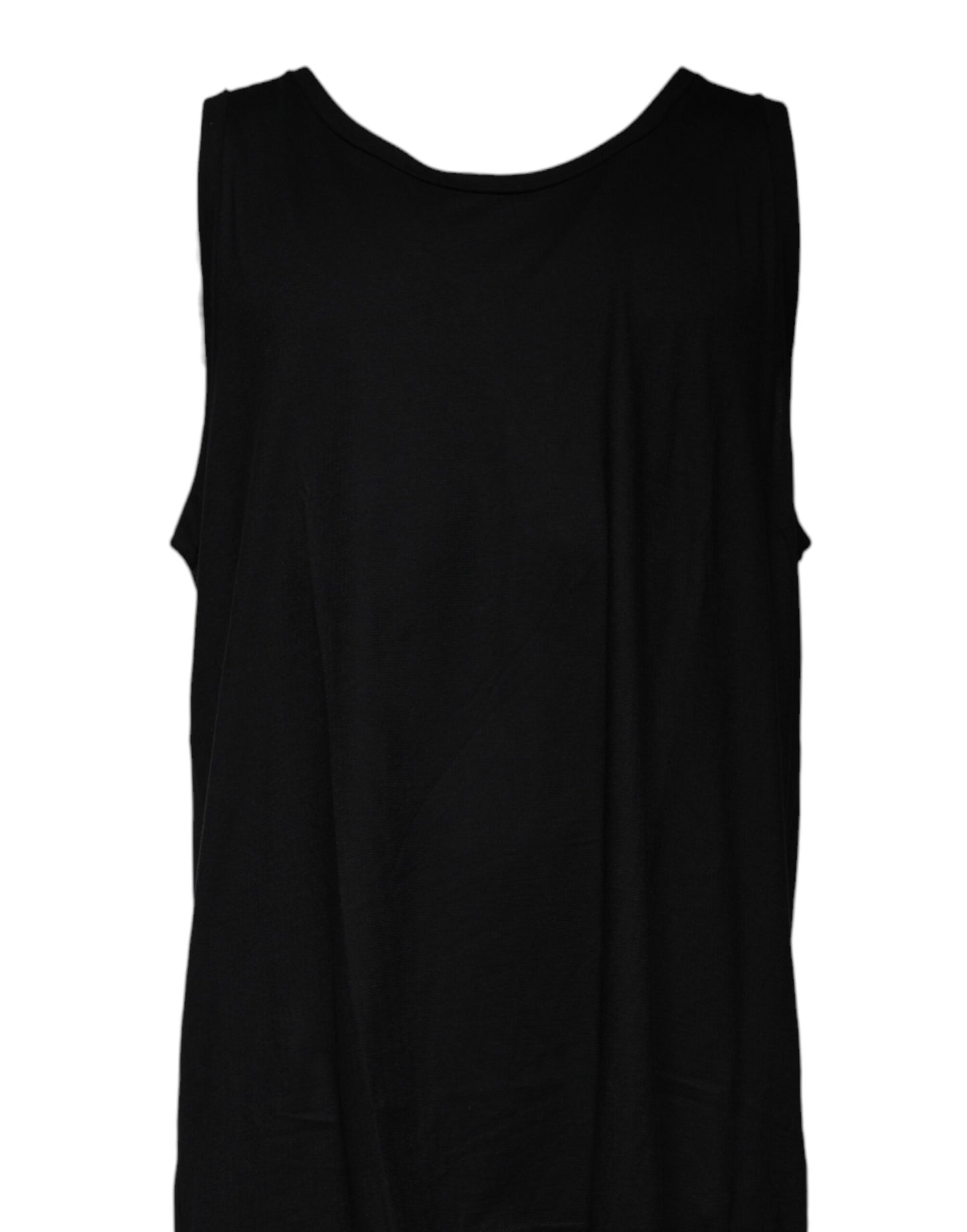 Dolce &amp; Gabbana Black Cotton Sleeveless Round Neck Tank T-shirt