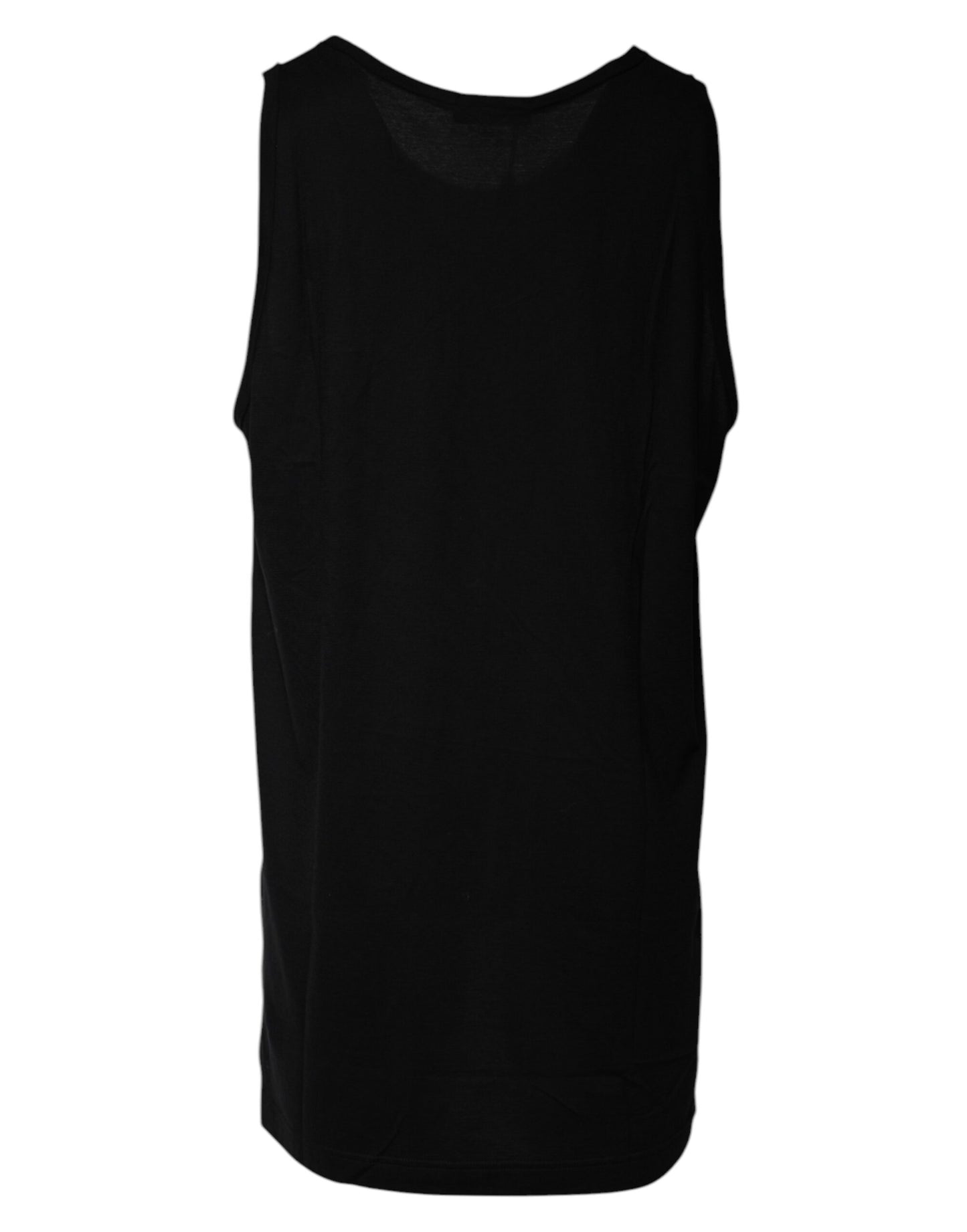 Dolce &amp; Gabbana Black Cotton Sleeveless Round Neck Tank T-shirt