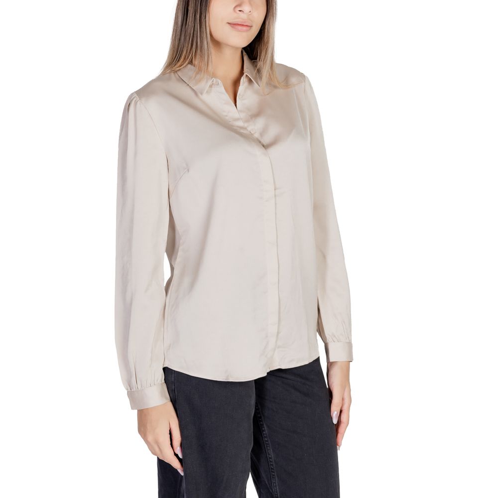 Vila Clothes Gold Polyester Blouse