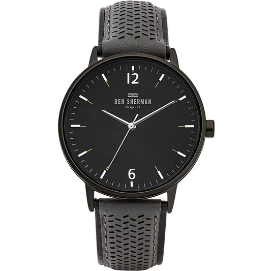 Ben Sherman – Schwarze Lederuhr