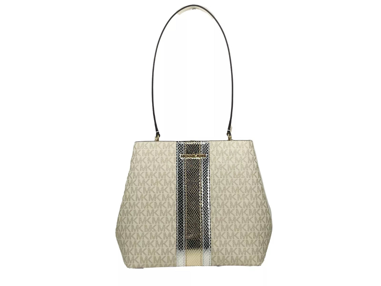 Michael Kors – Pratt Bucket – Umhängetasche, mittelgroß, Blassgold/Creme