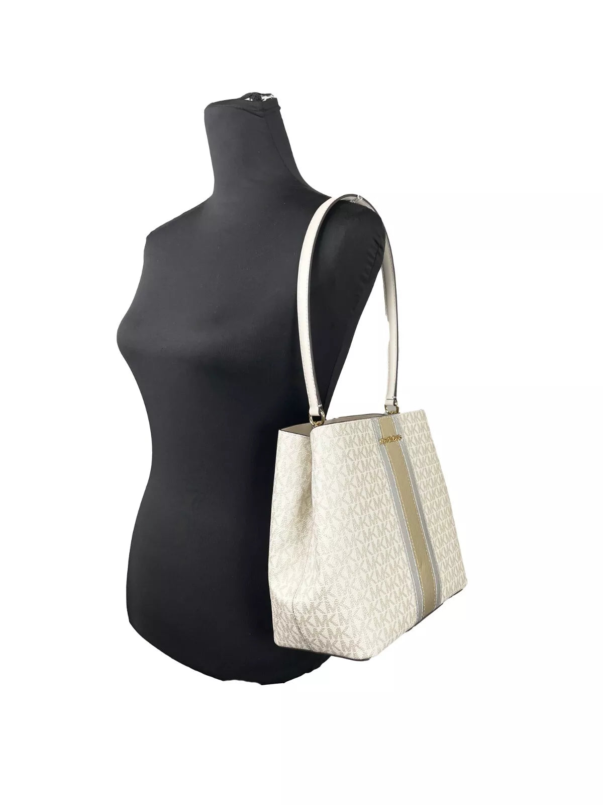 Michael Kors – Pratt Bucket – Umhängetasche, mittelgroß, Blassgold/Creme