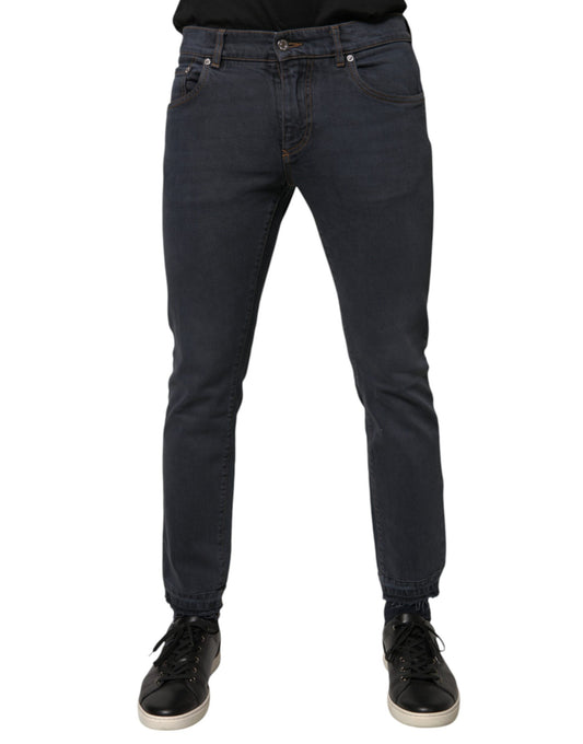 Dolce &amp; Gabbana Dunkelgraue Skinny-Jeans aus Baumwolle
