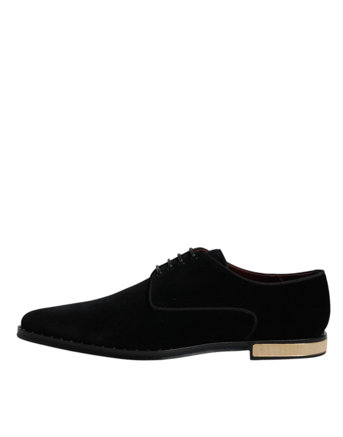 Dolce &amp; Gabbana – Derby-Schnürschuhe aus schwarzem Baumwollsamt