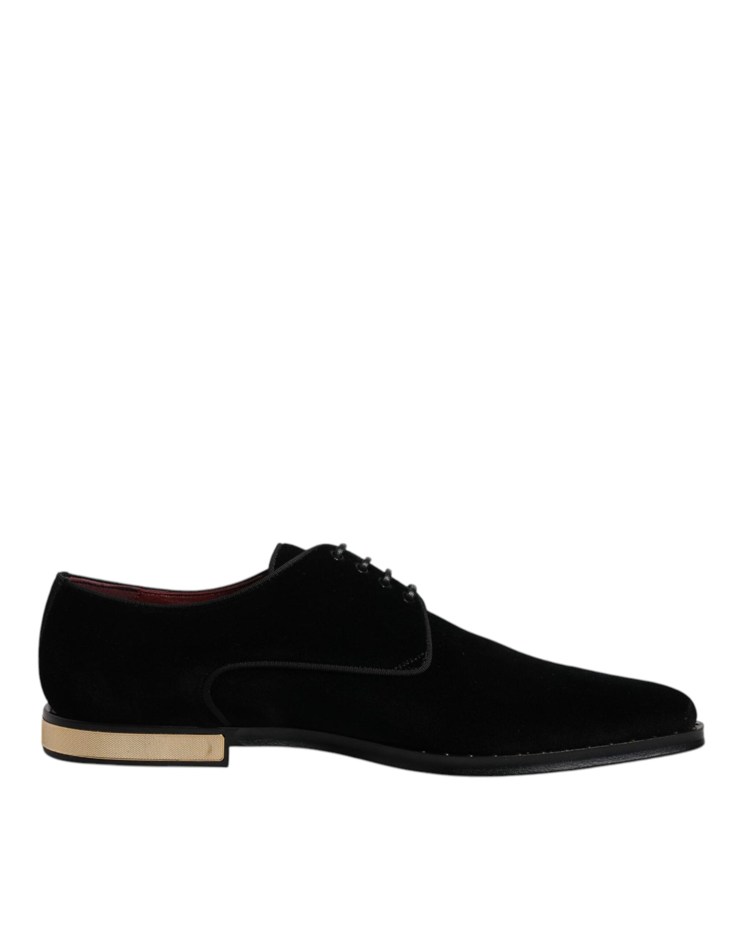 Dolce &amp; Gabbana – Derby-Schnürschuhe aus schwarzem Baumwollsamt