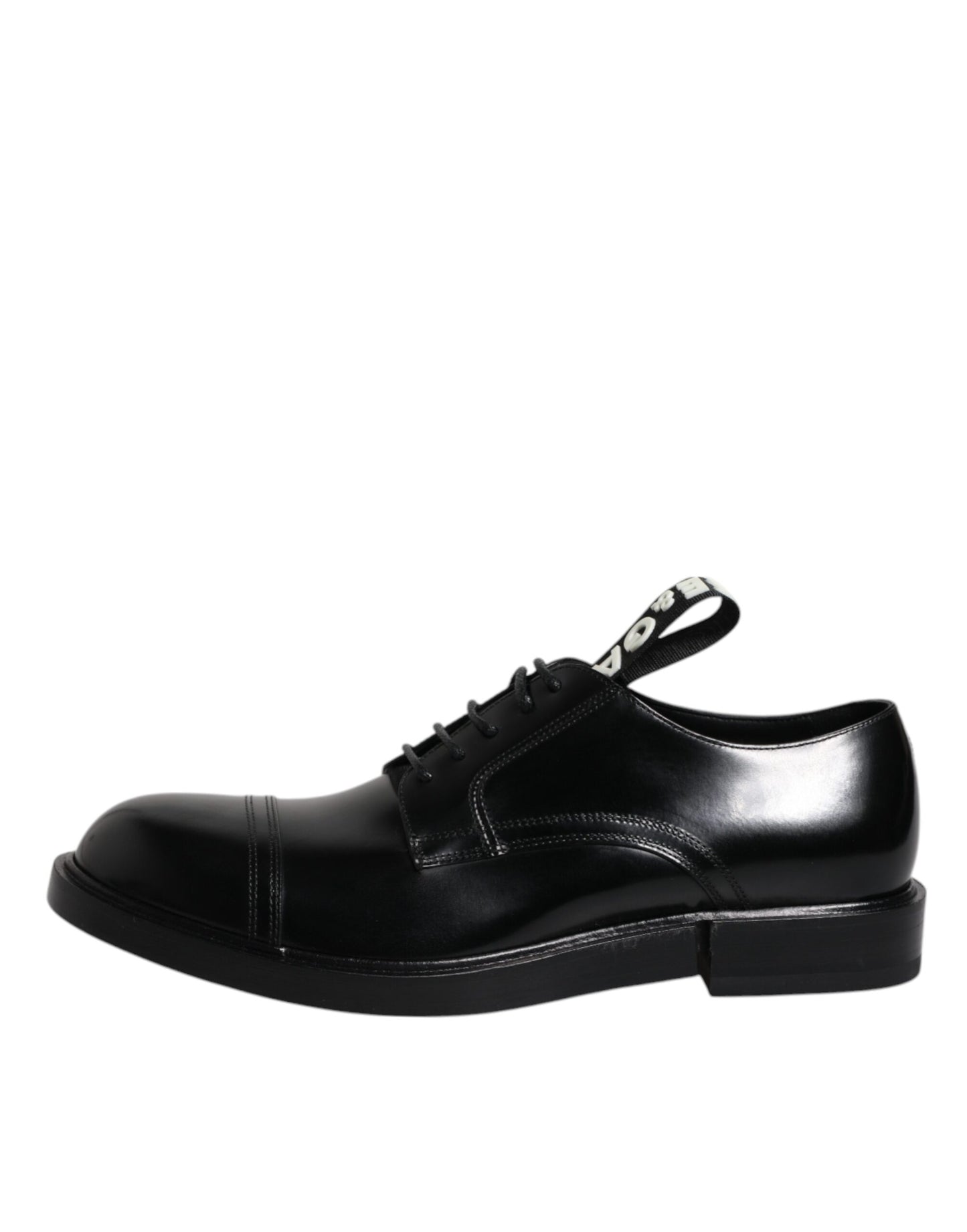 Dolce &amp; Gabbana – Derby-Schnürschuhe aus schwarzem Lackleder für formelle Anlässe