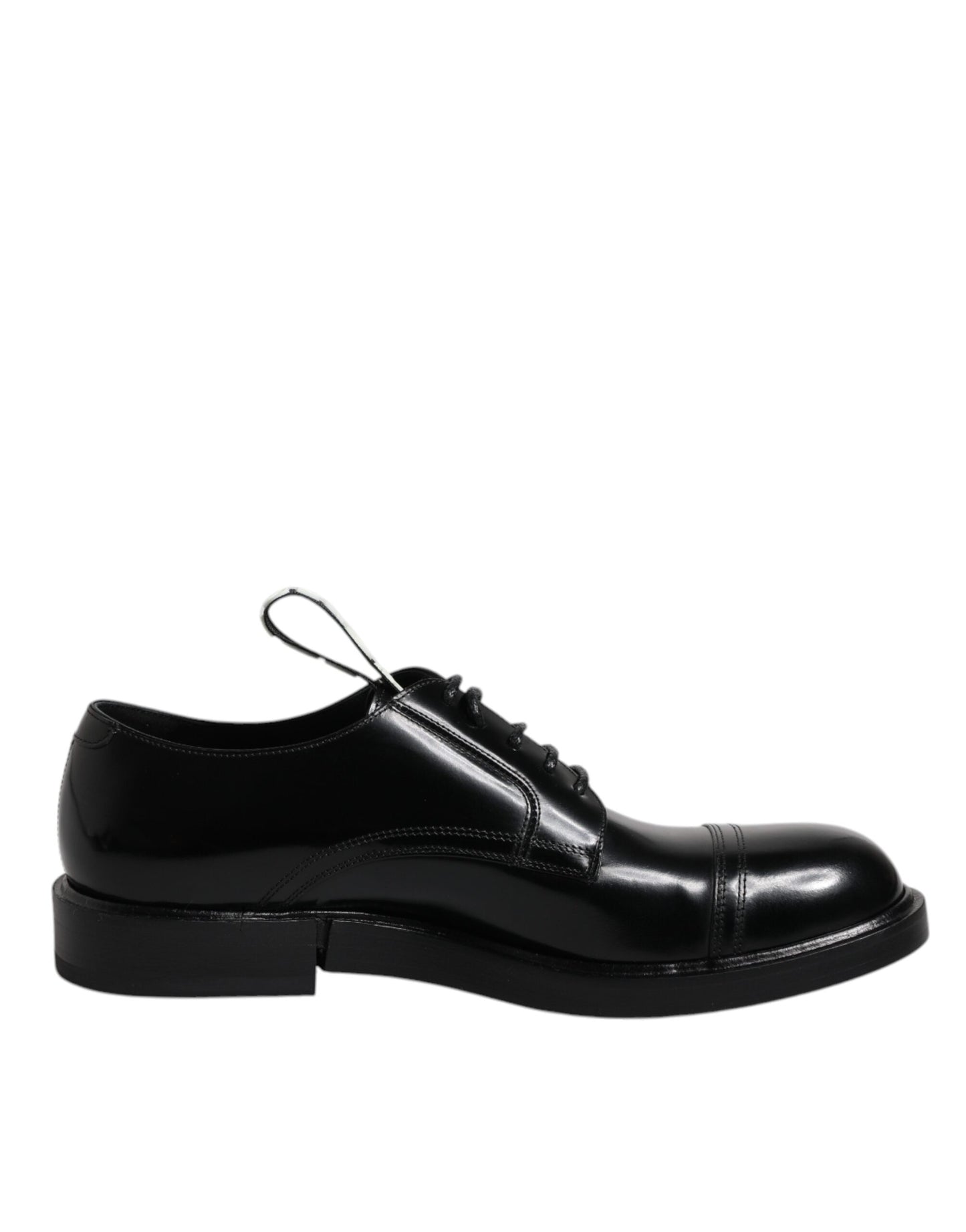Dolce &amp; Gabbana – Derby-Schnürschuhe aus schwarzem Lackleder für formelle Anlässe