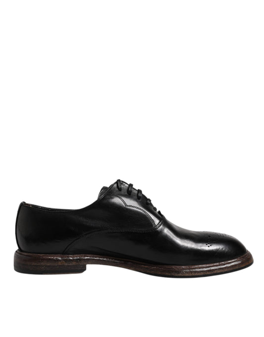 Dolce &amp; Gabbana – Derby-Schuhe aus schwarzem Leder für Herren