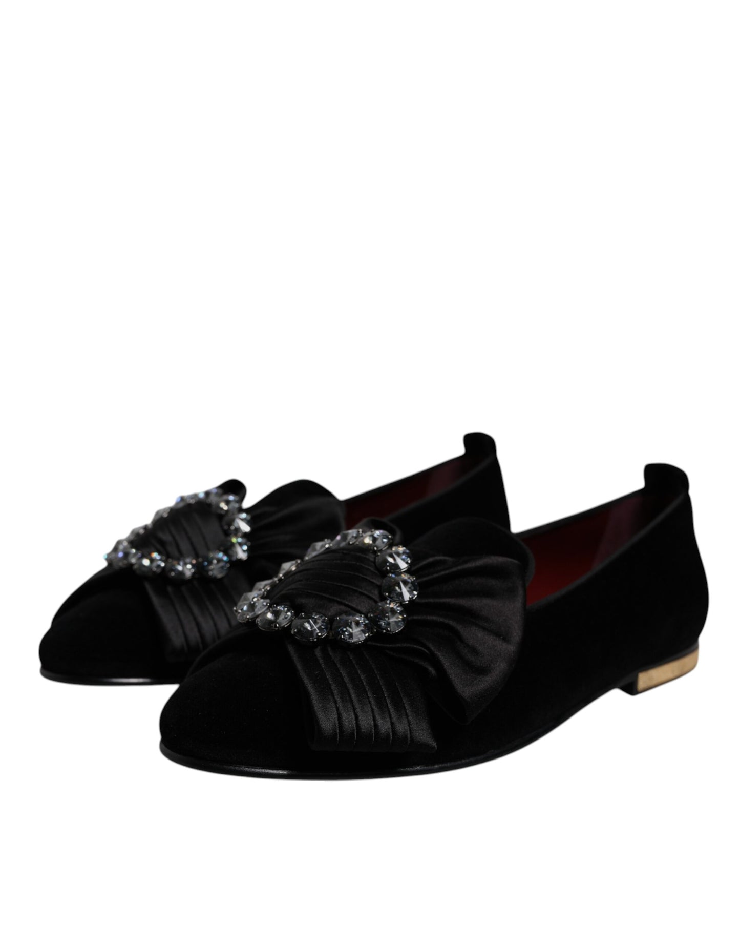 Dolce &amp; Gabbana Schwarze Kristall-Flats Herren Loafer Abendschuhe