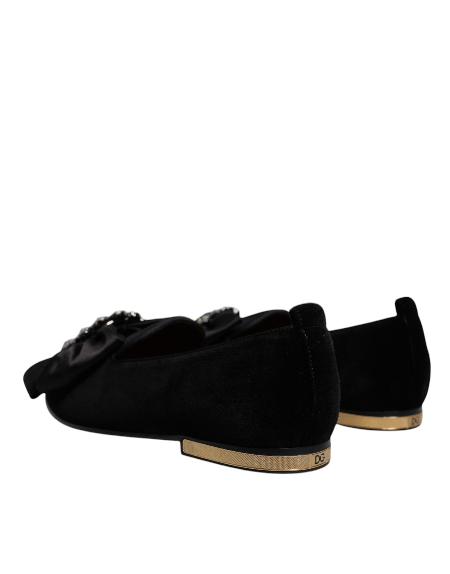 Dolce &amp; Gabbana Schwarze Kristall-Flats Herren Loafer Abendschuhe