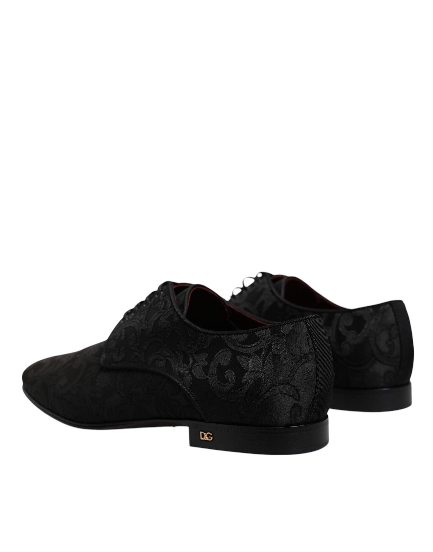Dolce &amp; Gabbana – Schwarze Derby-Schnürschuhe aus Jacquard