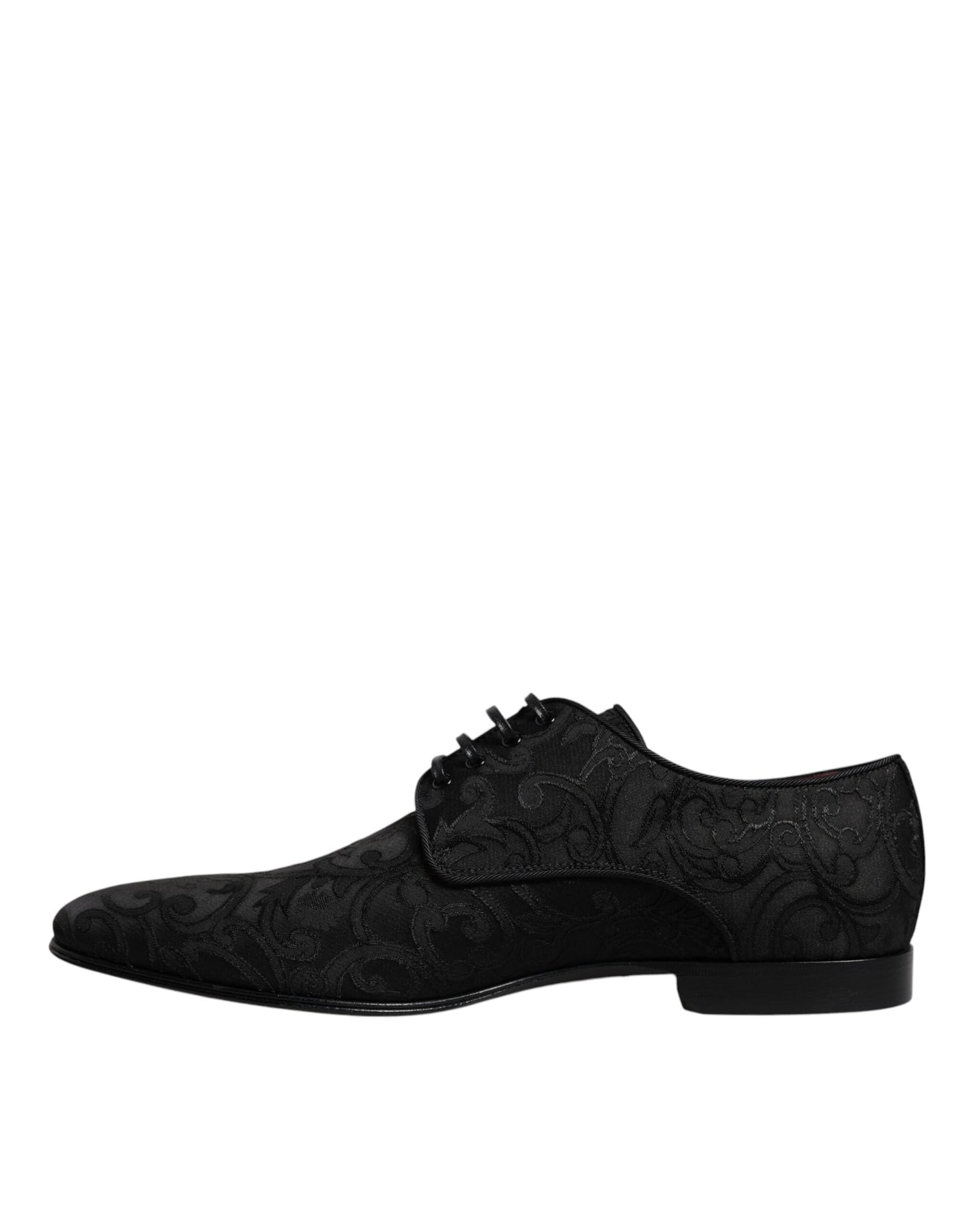 Dolce &amp; Gabbana – Schwarze Derby-Schnürschuhe aus Jacquard