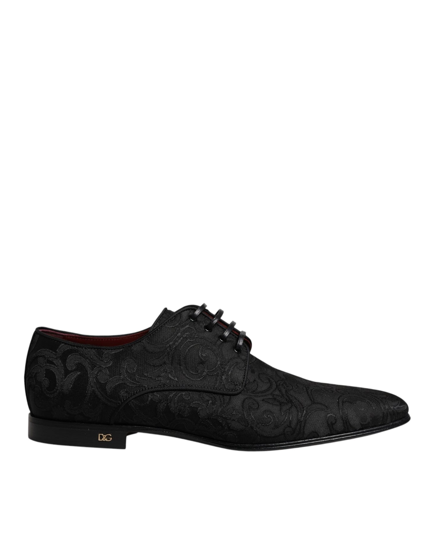 Dolce &amp; Gabbana – Schwarze Derby-Schnürschuhe aus Jacquard