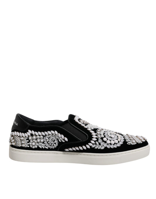 Dolce &amp; Gabbana – London – Schwarze Slipper mit Verzierung für Herren