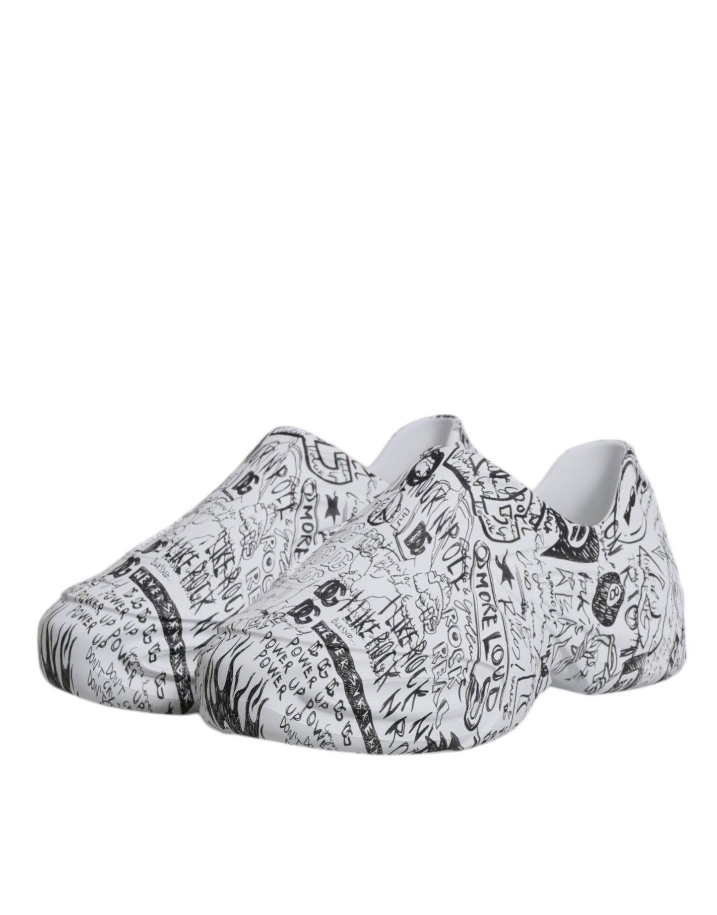 Dolce &amp; Gabbana Daymaster Sneakers mit Graffiti-Muster in Weiß und Schwarz
