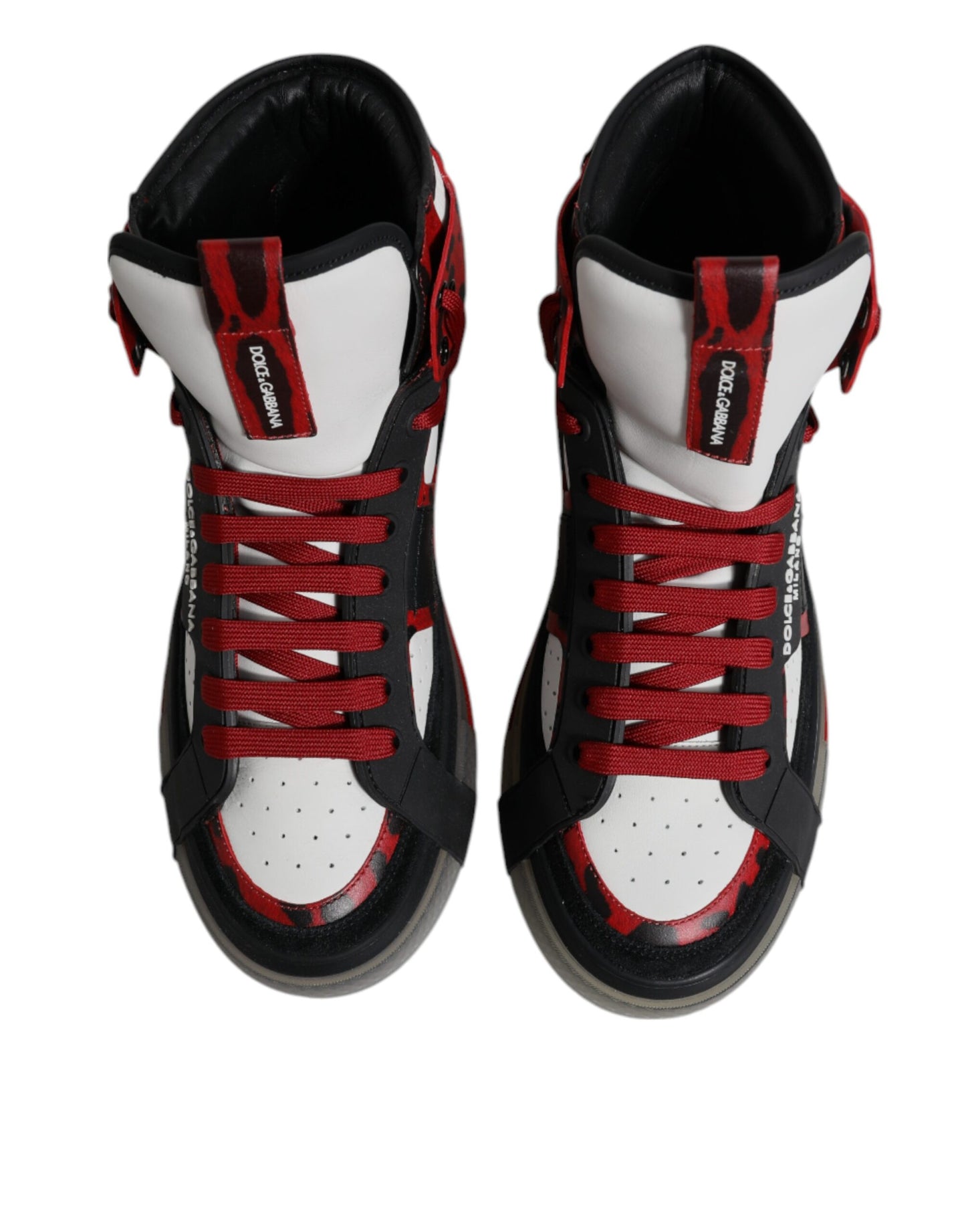 Dolce &amp; Gabbana Multicolor Leather High Top Sneakers Shoes