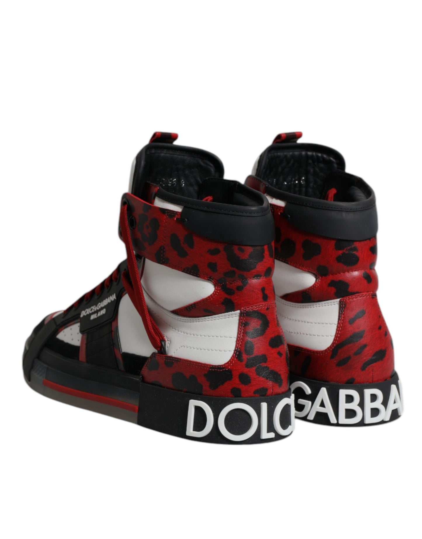Dolce &amp; Gabbana Multicolor Leather High Top Sneakers Shoes