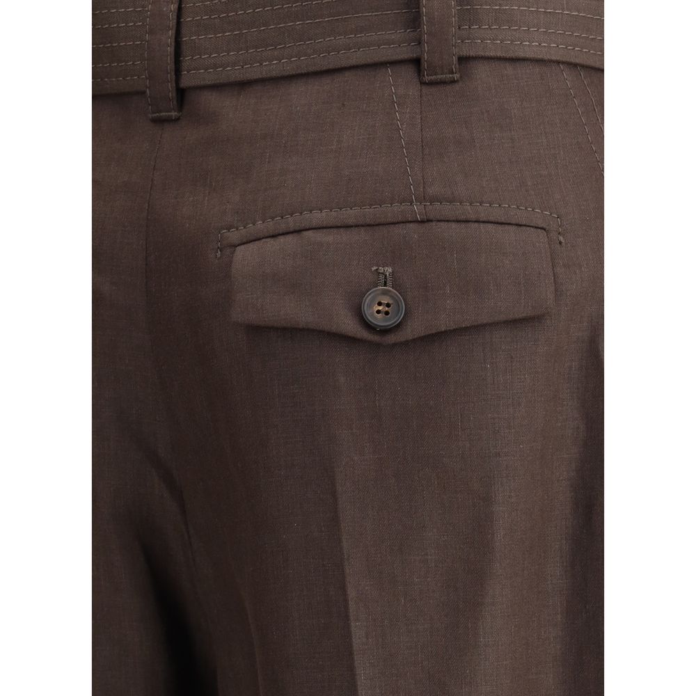 Brunello Cucinelli Leinenhose mit Gürtel
