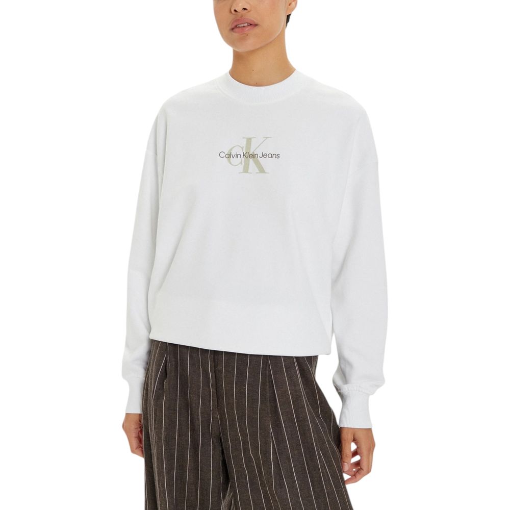 Calvin Klein Jeans White Recycled Cotton Sweater