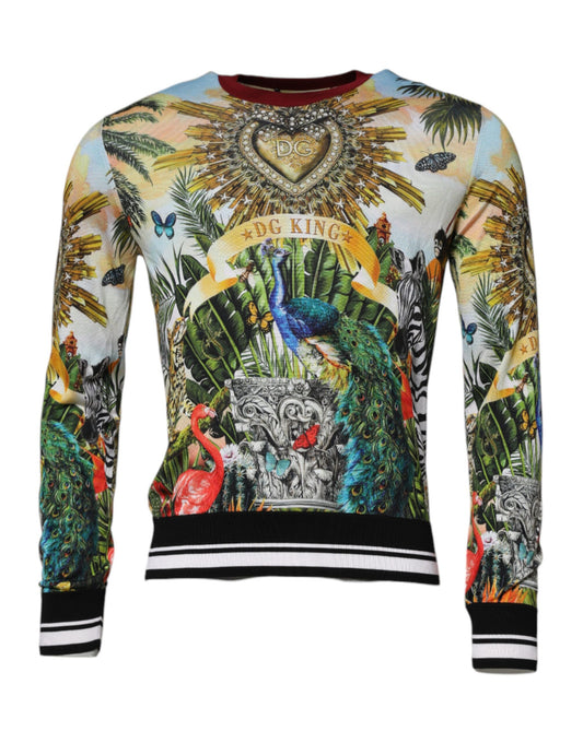 Dolce &amp; Gabbana Multicolor Jungle DG King Pullover Sweater