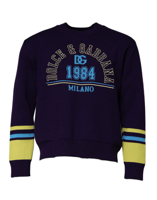 Dolce &amp; Gabbana Felpa girocollo blu 1984 Milano
